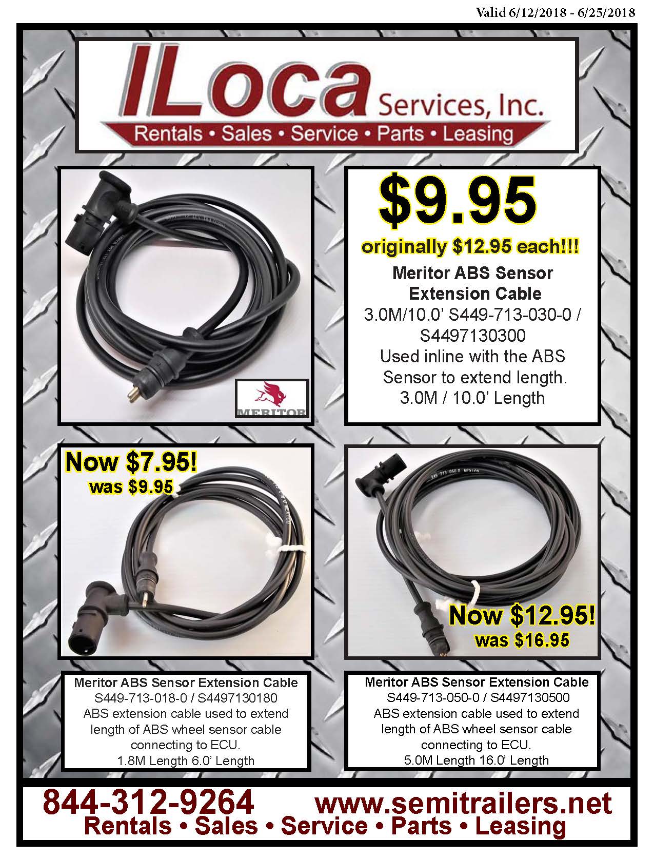 Meritor ABS Sensor Extension Cables Online ILoca Services