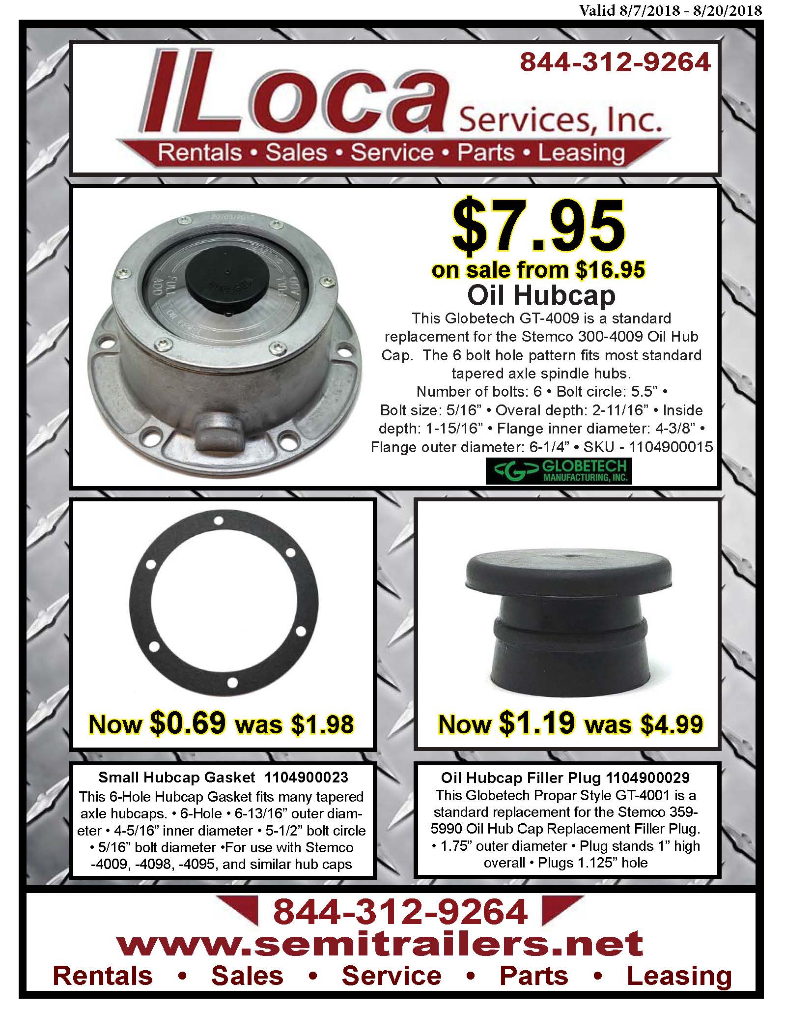 Globetech Oil Hubcap Small Hubcap Gasket Oil Hubcap Filler Plug Deals Good From 8 7 18 To 8 21 18 Iloca