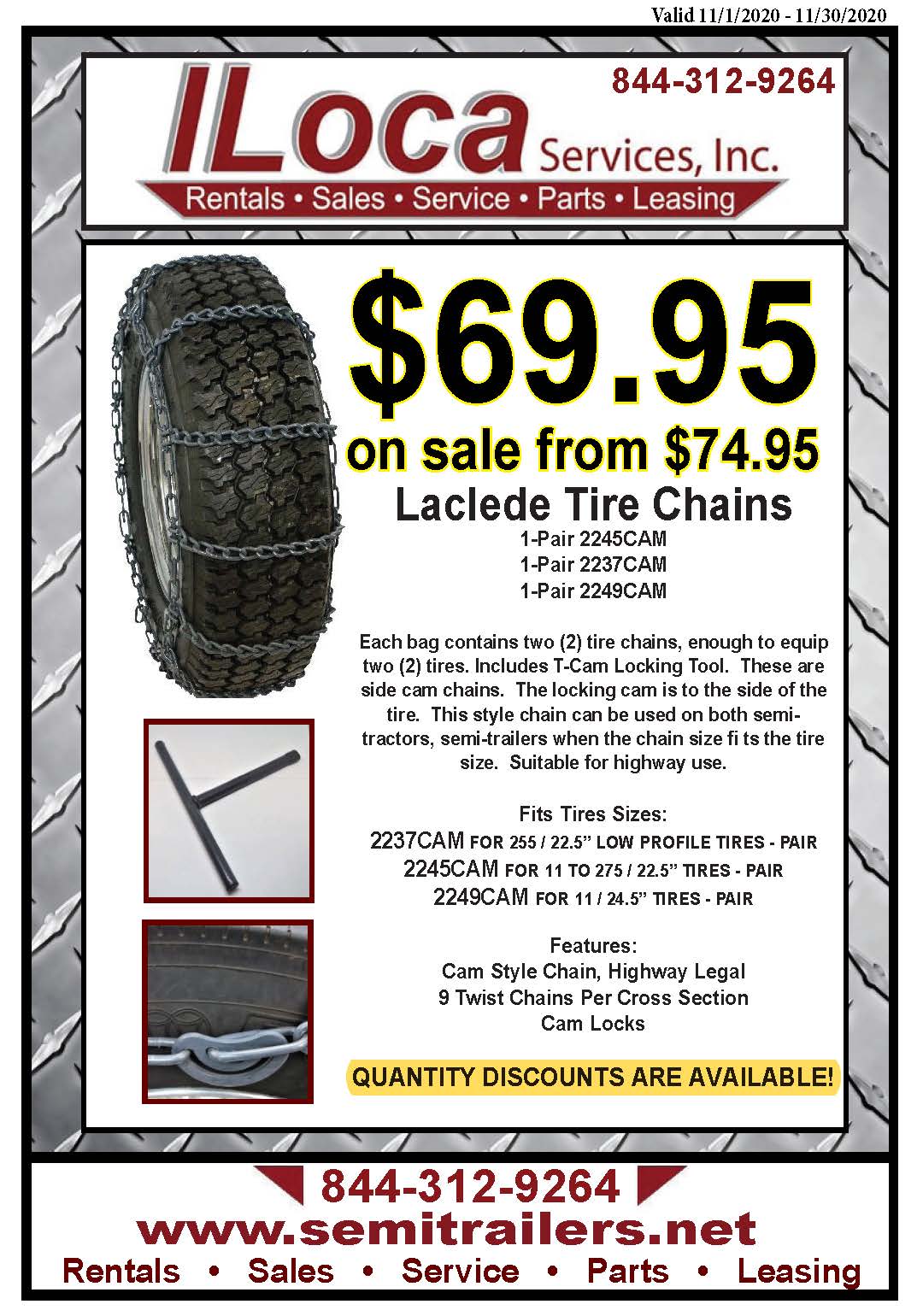 November Parts Deal Laclede Tire Chains ILoca