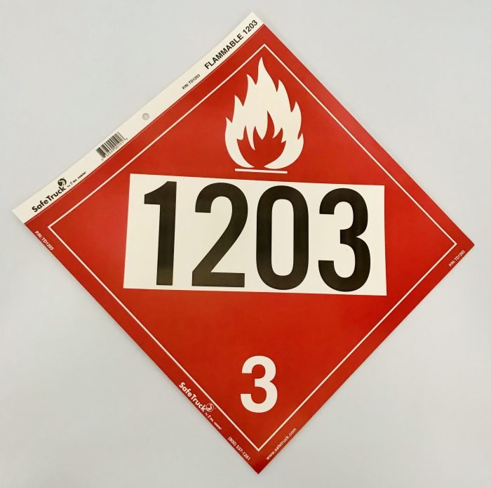 Flammable 1203 Class 3 Placard Decal by Ms. Carita TD1203