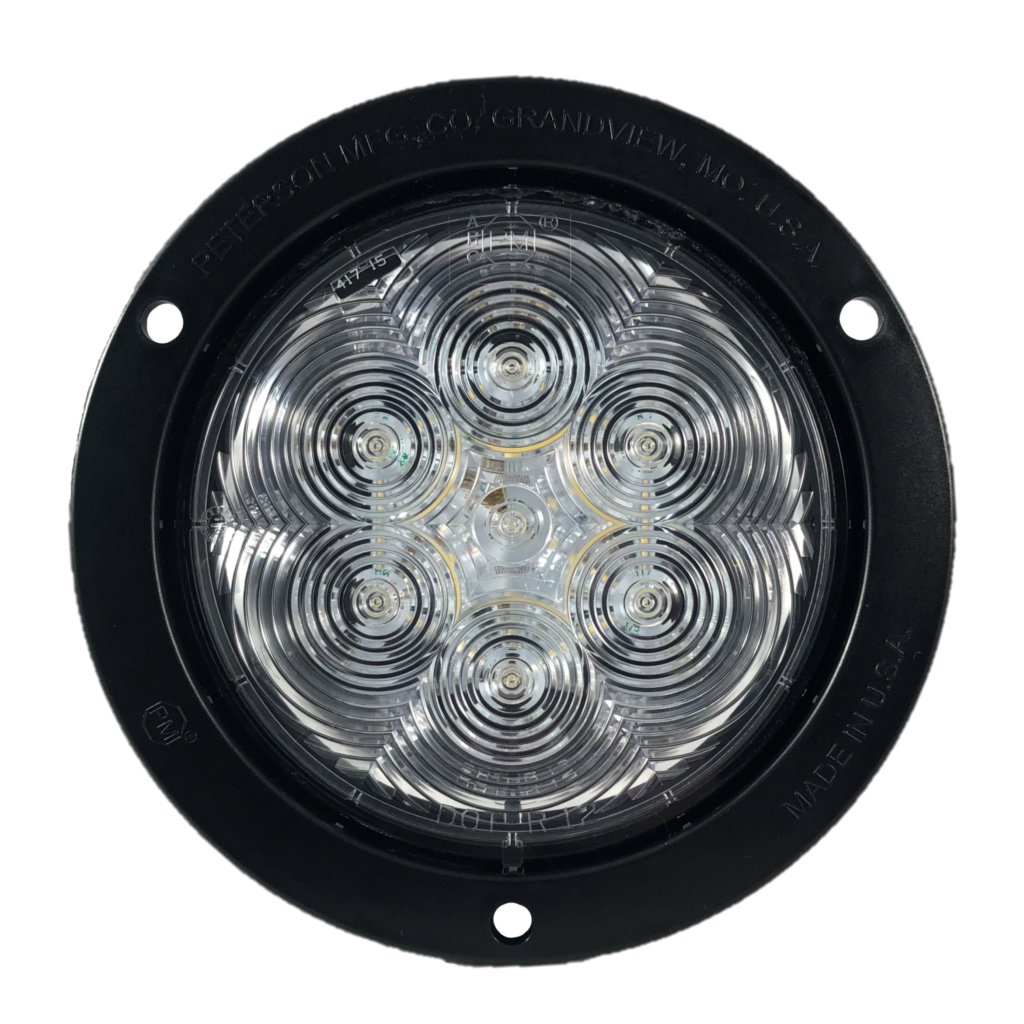 Peterson Manufacturing Clear Back Up Light w/ Flange, 4" Round PM 818C
