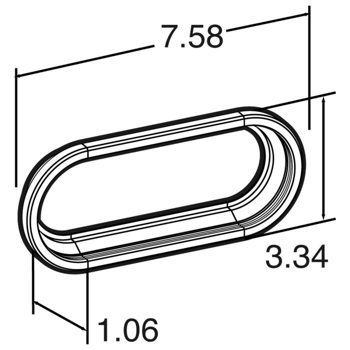 6" Oval Rubber Grommet  60700 / A70GB / 92420 - Image 4
