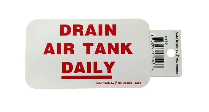 DRAIN AIR TANK DAILY DECAL Model# D789
