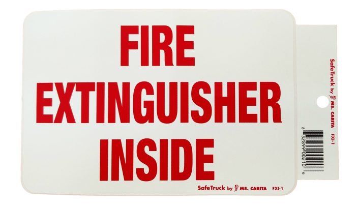 FIRE EXTINGUISHER INSIDE DECAL Model# FXI-1