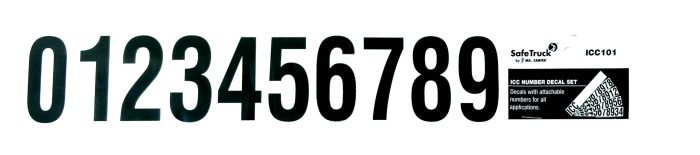 ICC NUMBER DECAL SET MODEL# ICC101