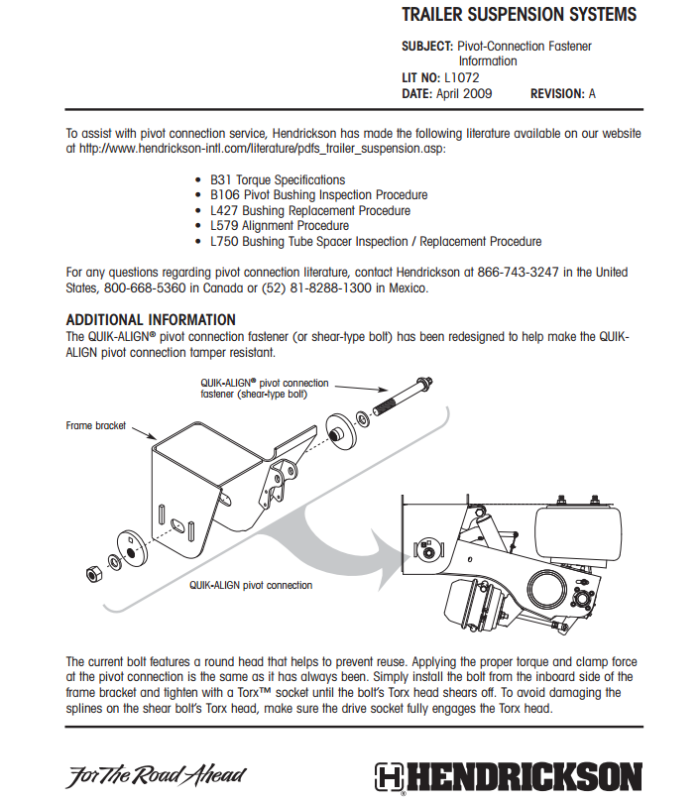 Hendrickson Pivot Bolt Kit S-24705 - Image 4