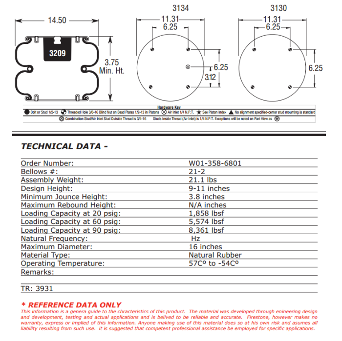 Talbert Lift Axle Air Bag RW1003586801 - Image 4